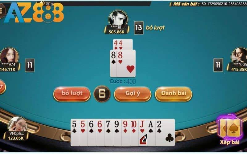 Các thao tác trong game bài tiến lên Các thao tác trong game bài tiến lên