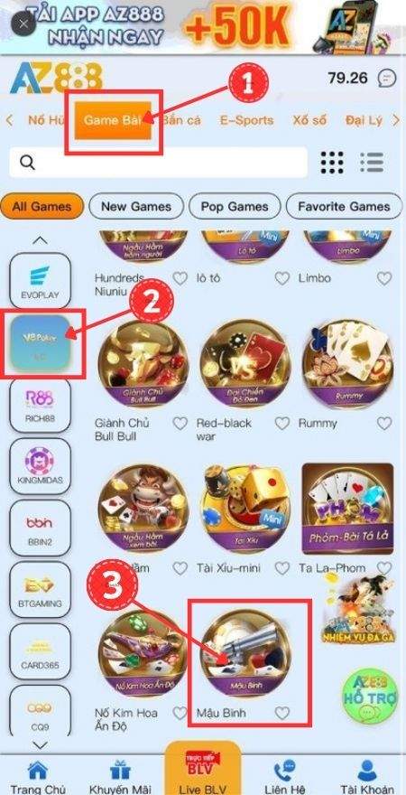 Chọn sảnh cược V8 poker và tìm game bài Mậu Binh Chọn sảnh cược V8 poker và tìm game bài Mậu Binh