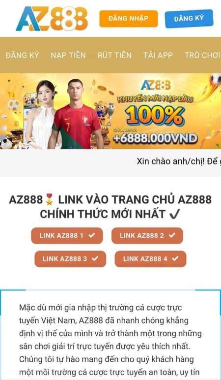 Truy cập vào trang chủ chính thức của nhà cái AZ888 Truy cập vào trang chủ chính thức của nhà cái AZ888
