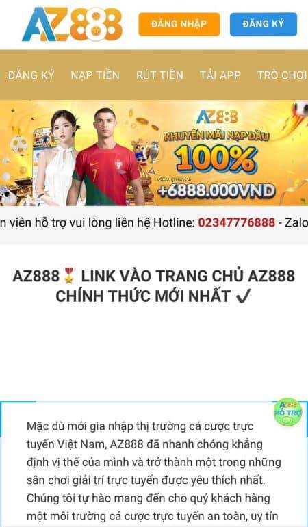 Truy cập vào trang chủ của nhà cái AZ888 Truy cập vào trang chủ của nhà cái AZ888